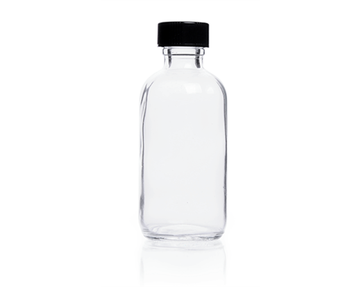 Kimble Clear Boston Round Bottle with Cap and Liner