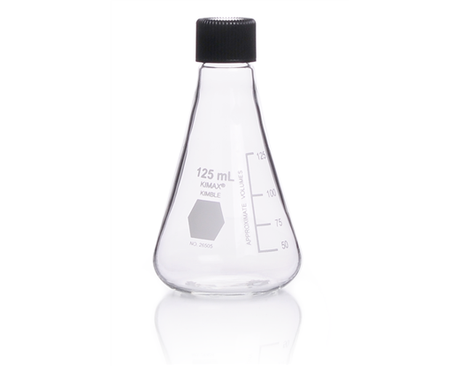 Flask, Erlenmeyer, Screw Cap, with Capacity Scale, Kimble