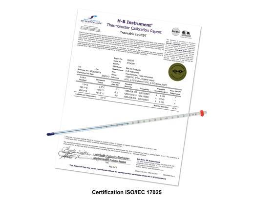 thermometers Calibrated Individually