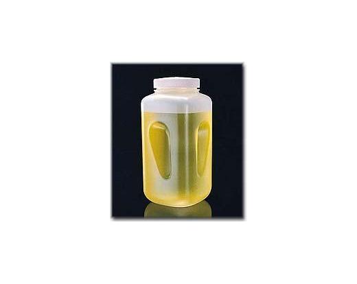 NALGENE&amp;reg; 2122 Large Wide-Mouth Square Bottle, polypropylene; white polypropylene screw closure